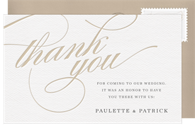 'Beautiful Forever' Wedding Thank You Note