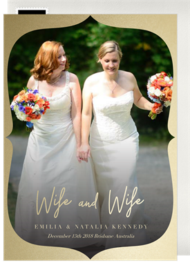 'Wife and Wife' Wedding Announcement