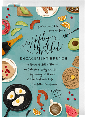 'Waffley Wedded' Party Invitation