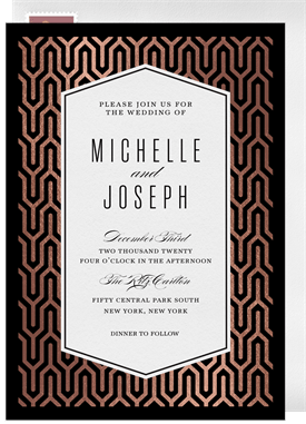 'Elegant Art Deco' Wedding Invitation