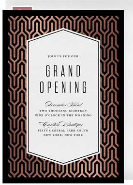 'Elegant Art Deco' Grand opening Invitation