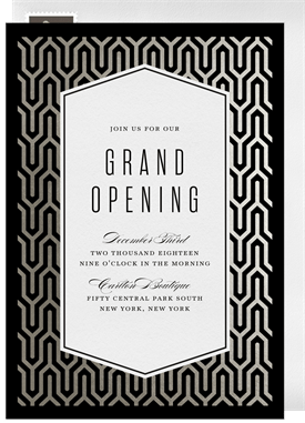 'Elegant Art Deco' Grand opening Invitation