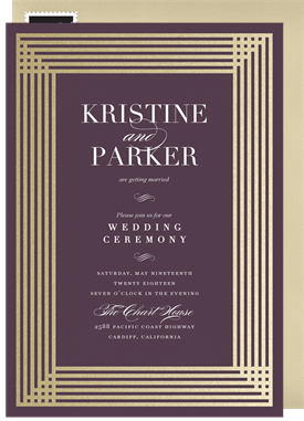 'Simple Art Deco' Wedding Invitation