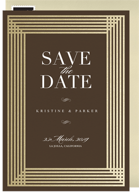'Simple Art Deco' Wedding Save the Date