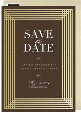 'Simple Art Deco' Business Save the Date