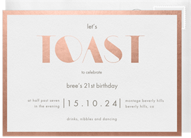'Toast' Adult Birthday Invitation