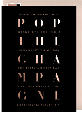 'Champagne Grid' Grand opening Invitation