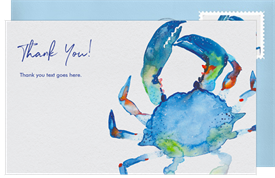 'Big Bold Crab' Party Thank You Note