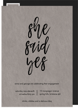 'She Said Yes' Party Invitation