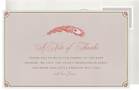 'Tickled Pink' Baby Shower Thank You Note