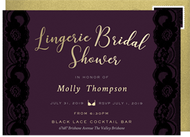 'Black Lace' Bachelorette Party Invitation