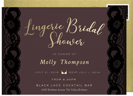 'Black Lace' Bachelorette Party Invitation