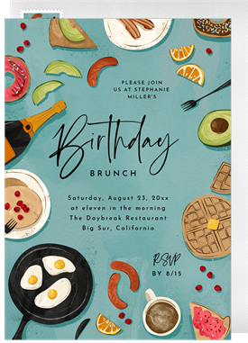 'But First, Brunch' Adult Birthday Invitation