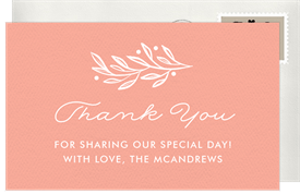 'Wedded Bliss' Wedding Thank You Note