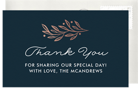 'Simple Wooded Bliss' Wedding Thank You Note