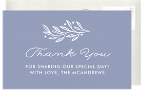 'Simple Wooded Bliss' Wedding Thank You Note