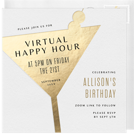 'Minimal Martini' Virtual / Remote Invitation