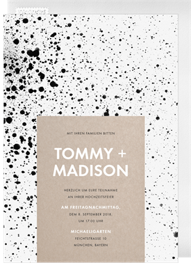 'Modern Paint Splatter' Wedding Invitation