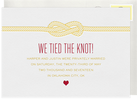 'Letterpress Knot' Wedding Announcement