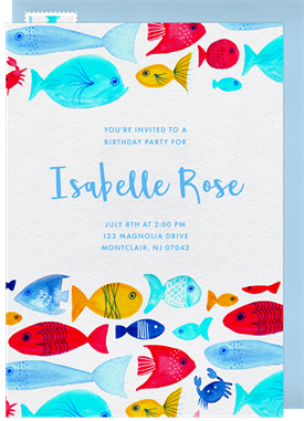 'Razzle-Dazzle Fish' Kids Birthday Invitation