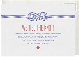 'Letterpress Knot' Wedding Announcement