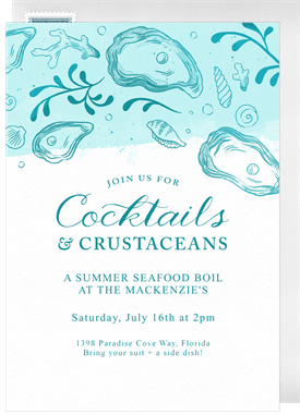 'Cocktails & Crustaceans' Entertaining Invitation