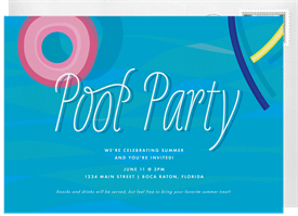 'Pool Floaties' Pool Party Invitation