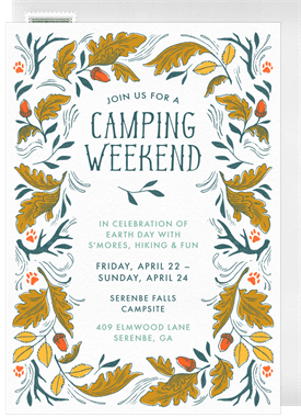 'Camping Weekend' Earth Day Invitation