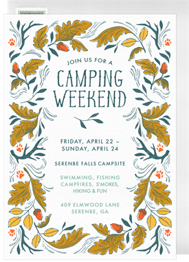 'Camping Weekend' Entertaining Invitation