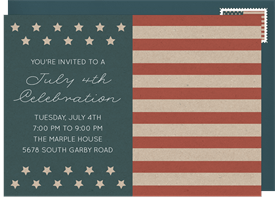 'Americana Flag' Fourth of July Invitation