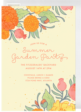 'Summer Garden' Summer Party Invitation