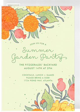 'Summer Garden' Entertaining Invitation