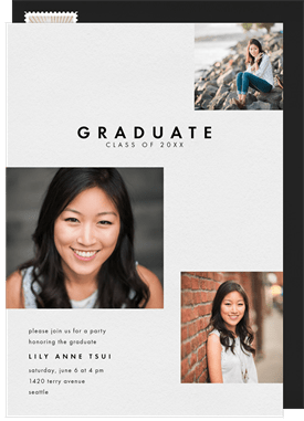 'Editorial Collage' Graduation Invitation