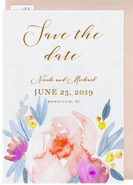 'Watercolor Blooms' Wedding Save the Date