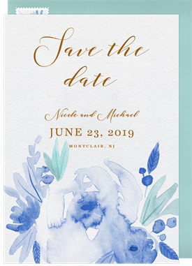 'Watercolor Blooms' Wedding Save the Date