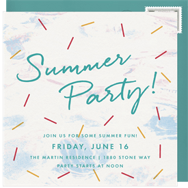 'Summer Party Pop' Summer Party Invitation