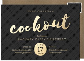 'Swanky Cookout' Entertaining Invitation