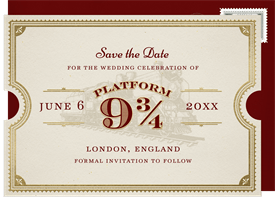 'Enchanted Train Ticket' Party Save the Date