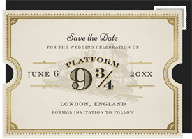 'Enchanted Train Ticket' Party Save the Date