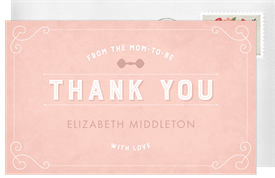 'Vintage Baby Rattle' Baby Shower Thank You Note