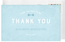 'Vintage Baby Rattle' Baby Shower Thank You Note
