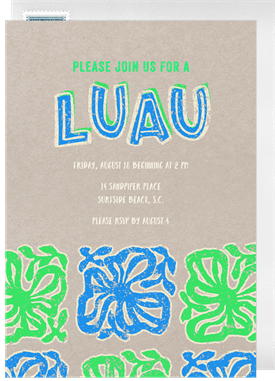 'Luau Stamp' Entertaining Invitation