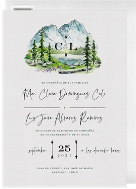 'Alpine Lake' Wedding Invitation