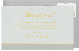 'Classic Border' Wedding Thank You Note