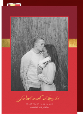 'Simple Gold Accent' Wedding Save the Date