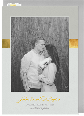 'Simple Gold Accent' Wedding Save the Date