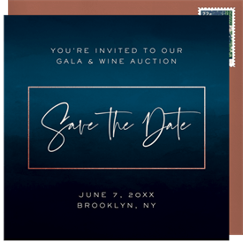 'Dark Ombre Watercolor' Business Save the Date