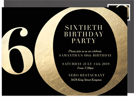 'Golden 60' Adult Birthday Invitation