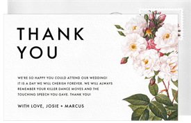 'Bold Botanical' Wedding Thank You Note
