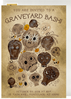 'Graveyard Bash' Halloween Invitation